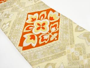 アンティーク　花菱模様織り出し名古屋帯（着用可）